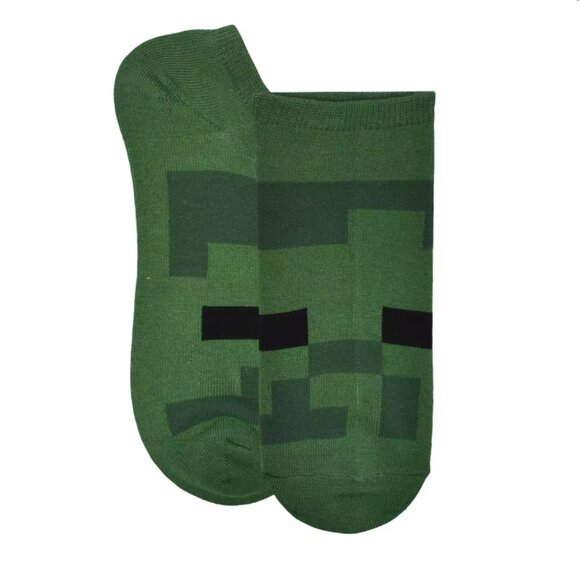 MINECRAFT 6 Pack Travel No-Show Socks Green Creeper NEW - Picture 5 of 7